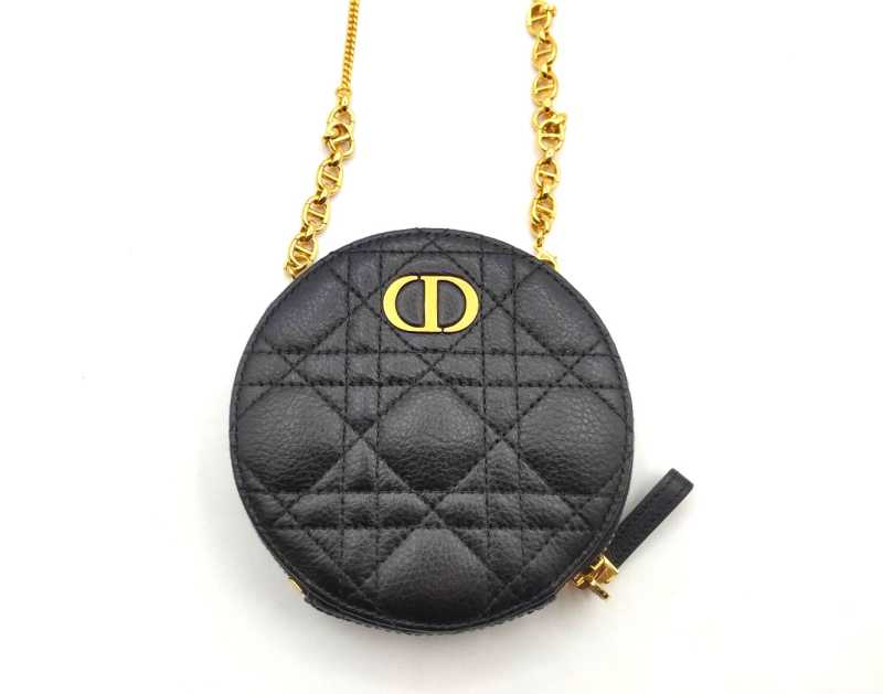 ディオール 買取 カナージュ カロ ミニラウンド レザー ショルダーバッグ